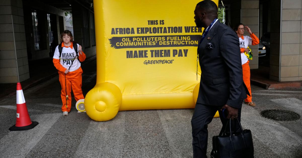 Log Exploration Environmentalists picket African Energy Week, urging an end to new oil ...
