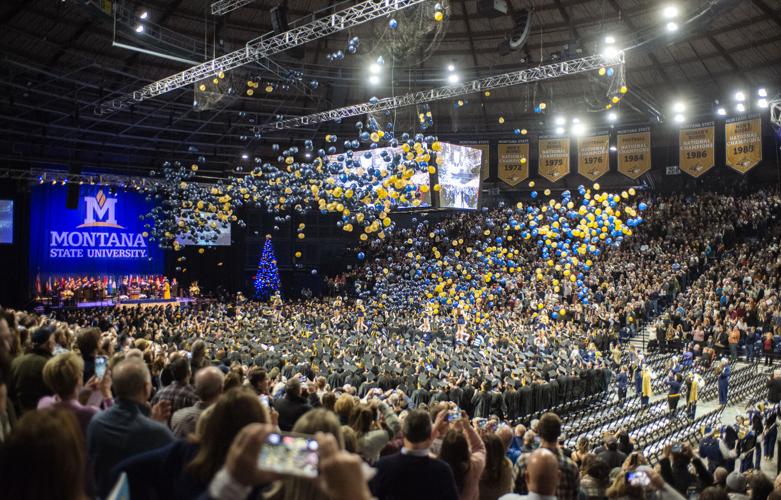 Blue and gold Montana State University celebrates fall graduating