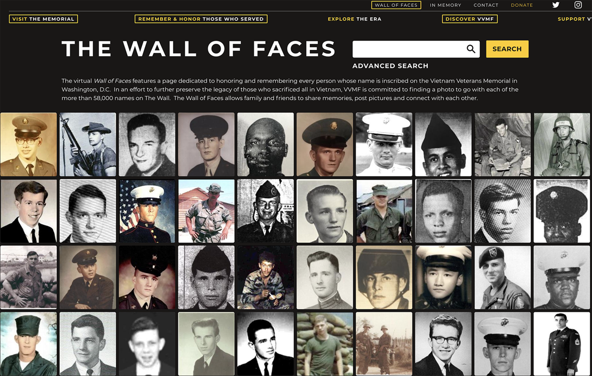 THE WALL OF FACES - Vietnam Veterans Memorial Fund