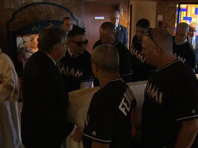 Jose Fernandez's Marlins teammates say goodbye during funeral