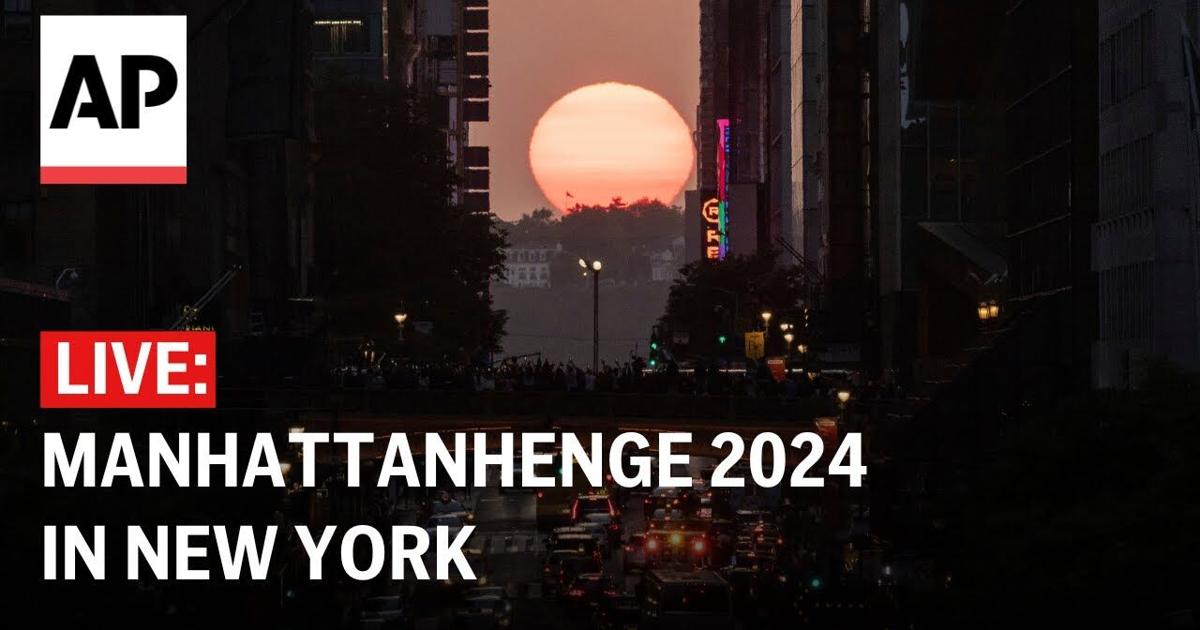 LIVE Manhattanhenge 2024 in New York LIVE Manhattanhenge 2024 in New York
