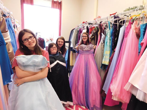 A rainbow of colorful prom dresses for the taking at Bradford High