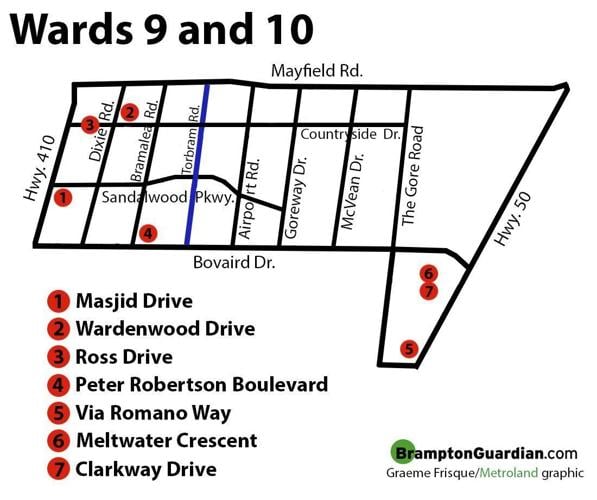 MAP: Brampton adds these 50 new photo radar cameras