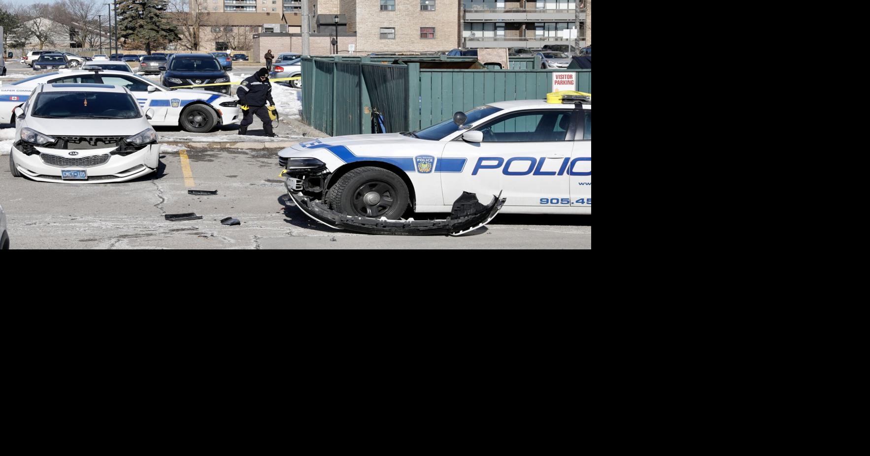 Shots fired in Brampton after Peel police cruiser rammed