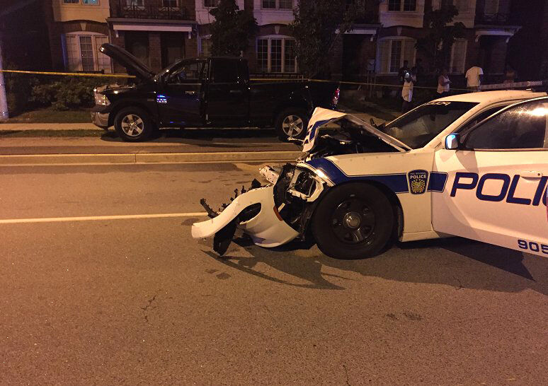 Peel Police Officer Injured After Cruiser Collides With Pickup Truck On ...