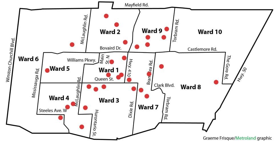 MAP: Locations of 30 photo radar cameras across Brampton