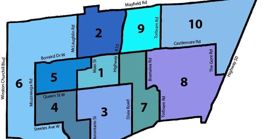 Brampton Population Graph Report compares projected population growth in Brampton’s 10 wards