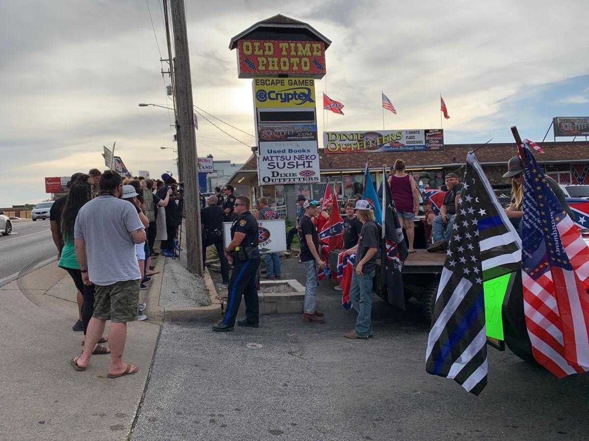 For Second Week Protesters Target Branson Confederate Themed