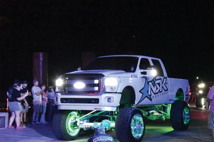 lifted truck at night