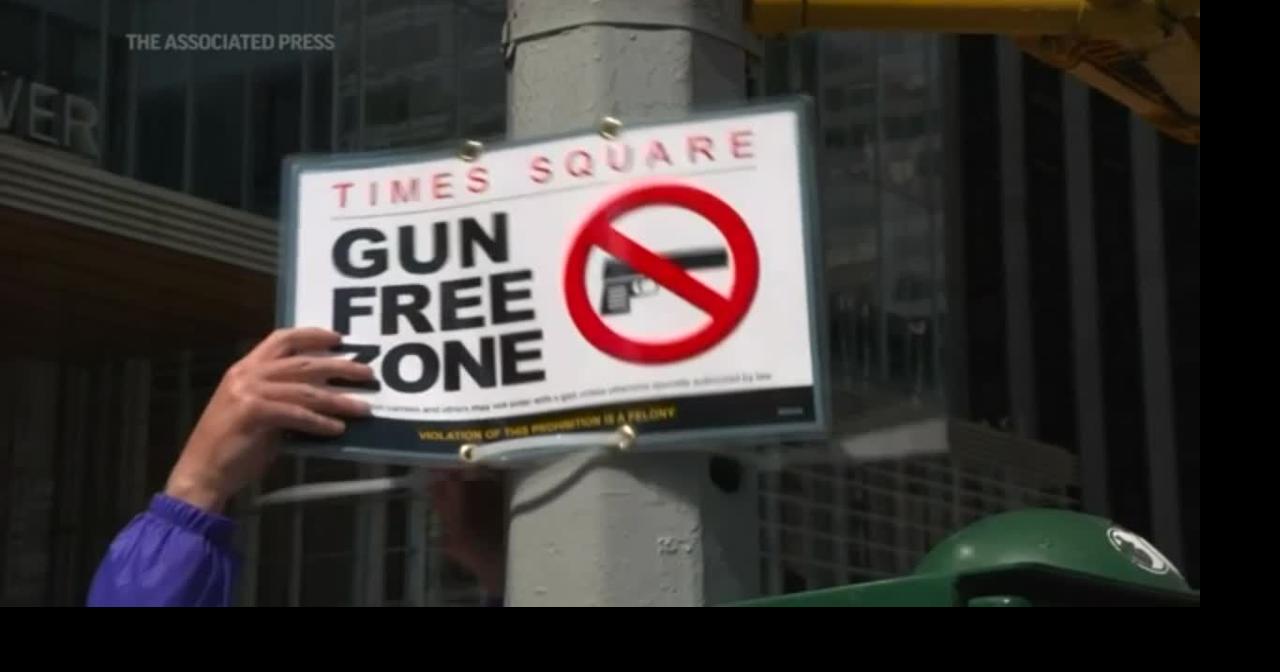 'Gun Free Zone' signs placed in Times Square