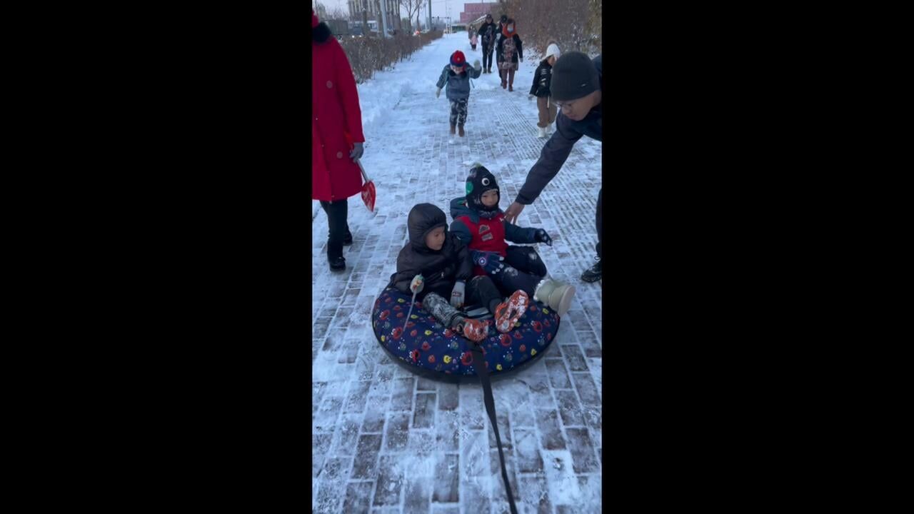 Inflatable Sleds Take Over In Harbin, Heilongjiang, China