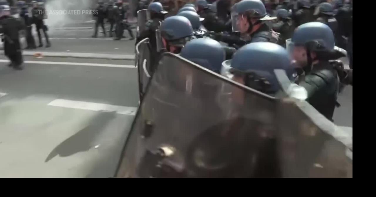 More rowdy protests hit France over pension reform
