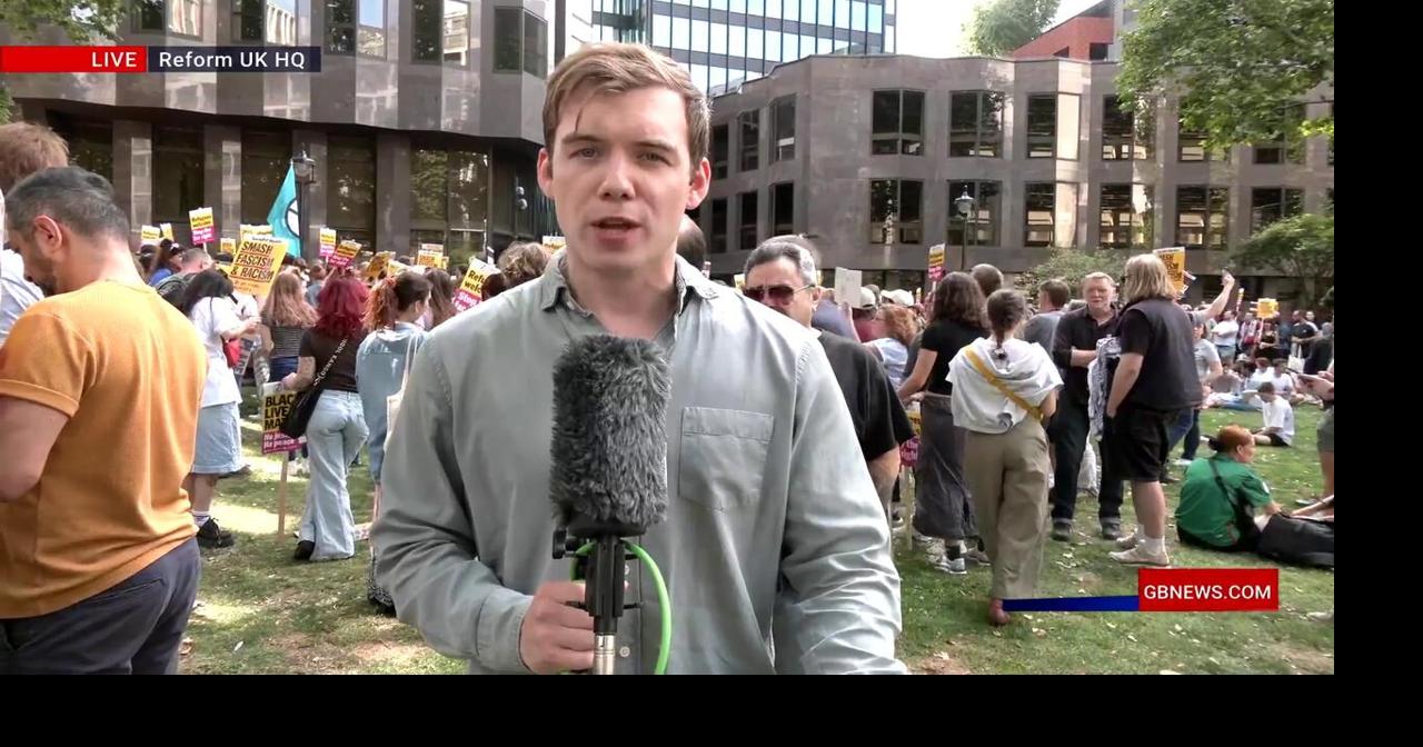 WATCH: Charlie Peters reports from Reform HQ amid 'anti-racist' protests