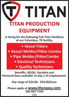TITAN PRODUCTION EQUIPMENT is hiring