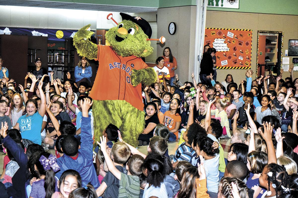 Houston Astros Mascot Orbit Performs During Editorial Stock Photo