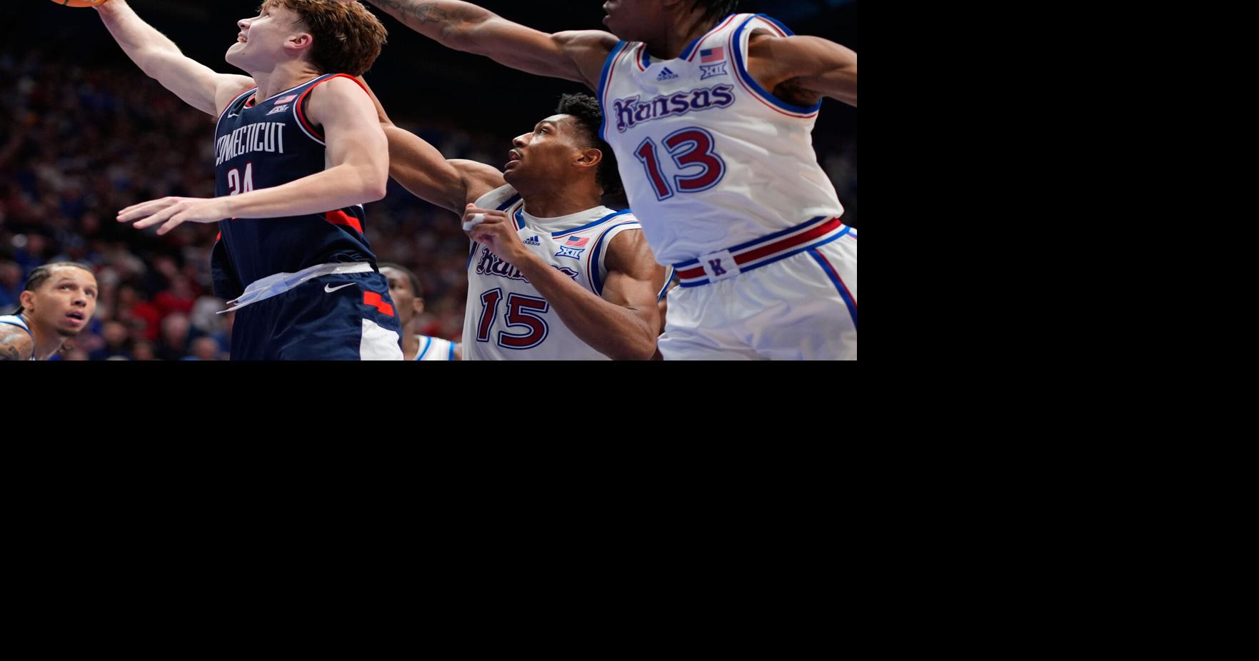 Freshmen Mullins, Reibe come up big as No. 5 UConn wins at No. 21 Kansas