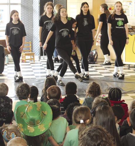IRISH STEPPING: Dancers give preschoolers treat