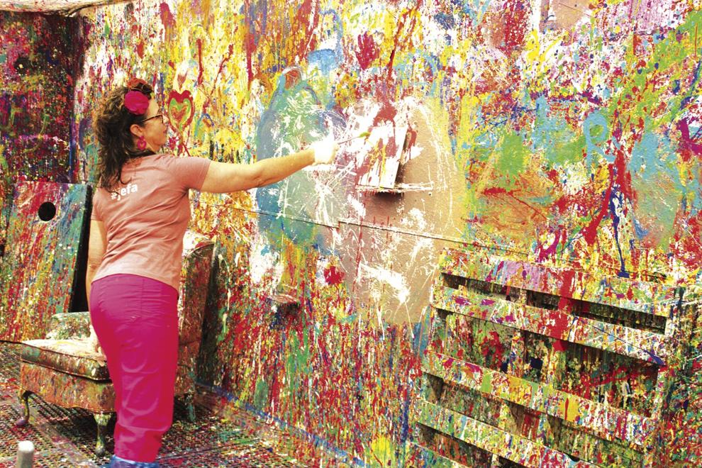 BRISTOL — Creative Jam Art Co. offers a unique opportunity for expression through a splatter paint studio, workshops and more.
Located at 350 Riverside Ave., Creative Jam Art Co. was founded a year ago by Marlo Marrero Fernandez, Irmie Sauntiez and Brenda Ayende, who saw the former warehouse space as a “blank canvas” and an open box to remake into their own art studio. The studio, which can accommodate up to 60 people, features a splatter paint studio, a photo op area, a party room and tables for weekly workshops.
