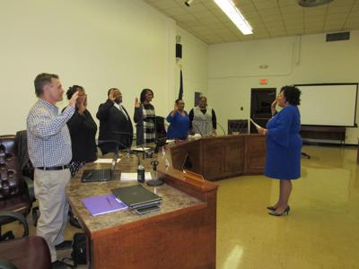 Taking the oath of office