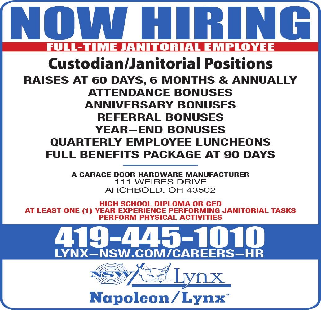 Custodian/Janitorial Positions