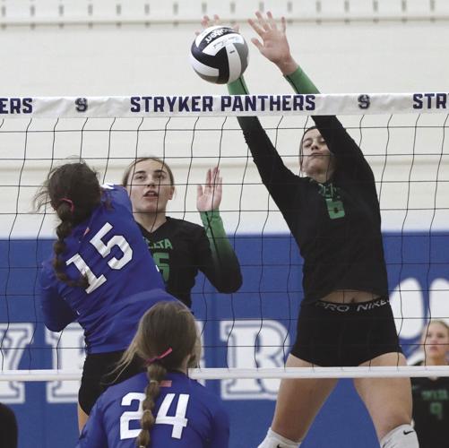 Serving, net presence power Stryker volleyball to 4set win over Delta