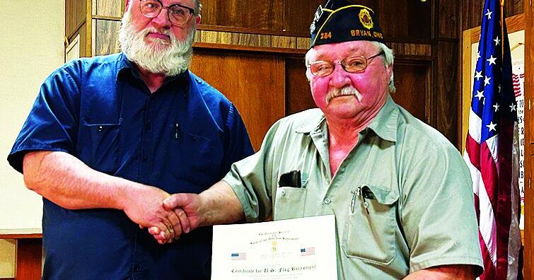 Bryan American Legion Post honored by Sons of the American Revolution