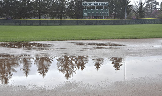 Rain affects Sumpter Field