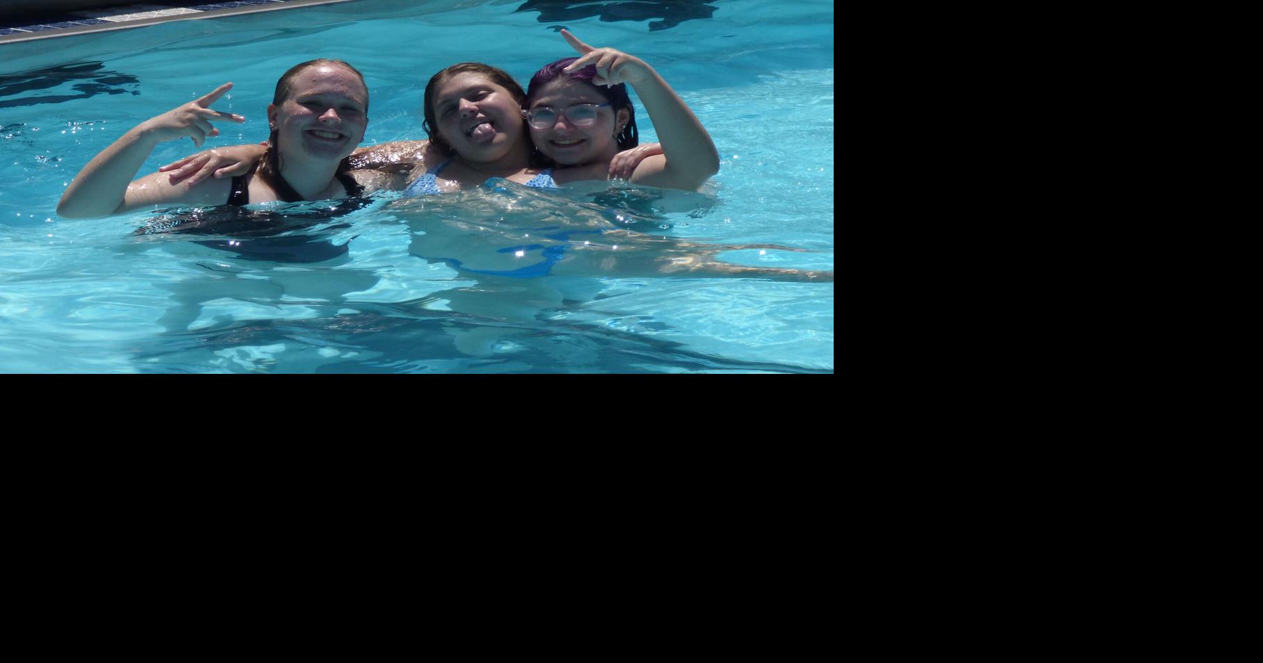 Having fun at the pool