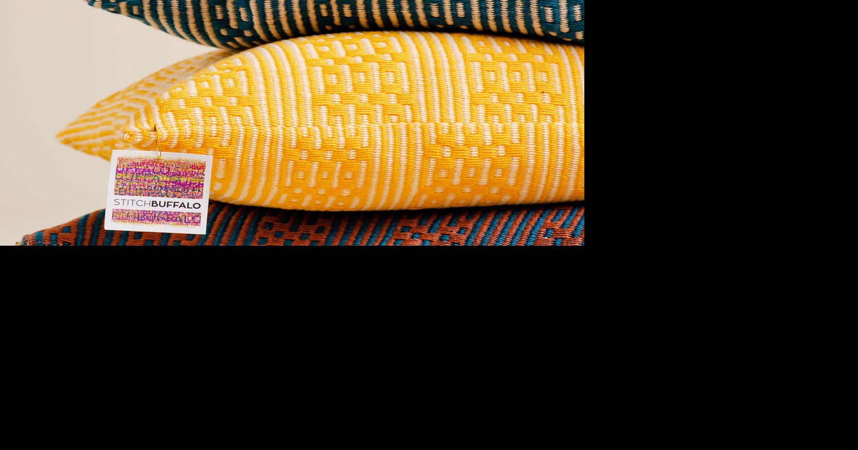 Stitch Buffalo collabs on a line of vibrant, cozy cushions