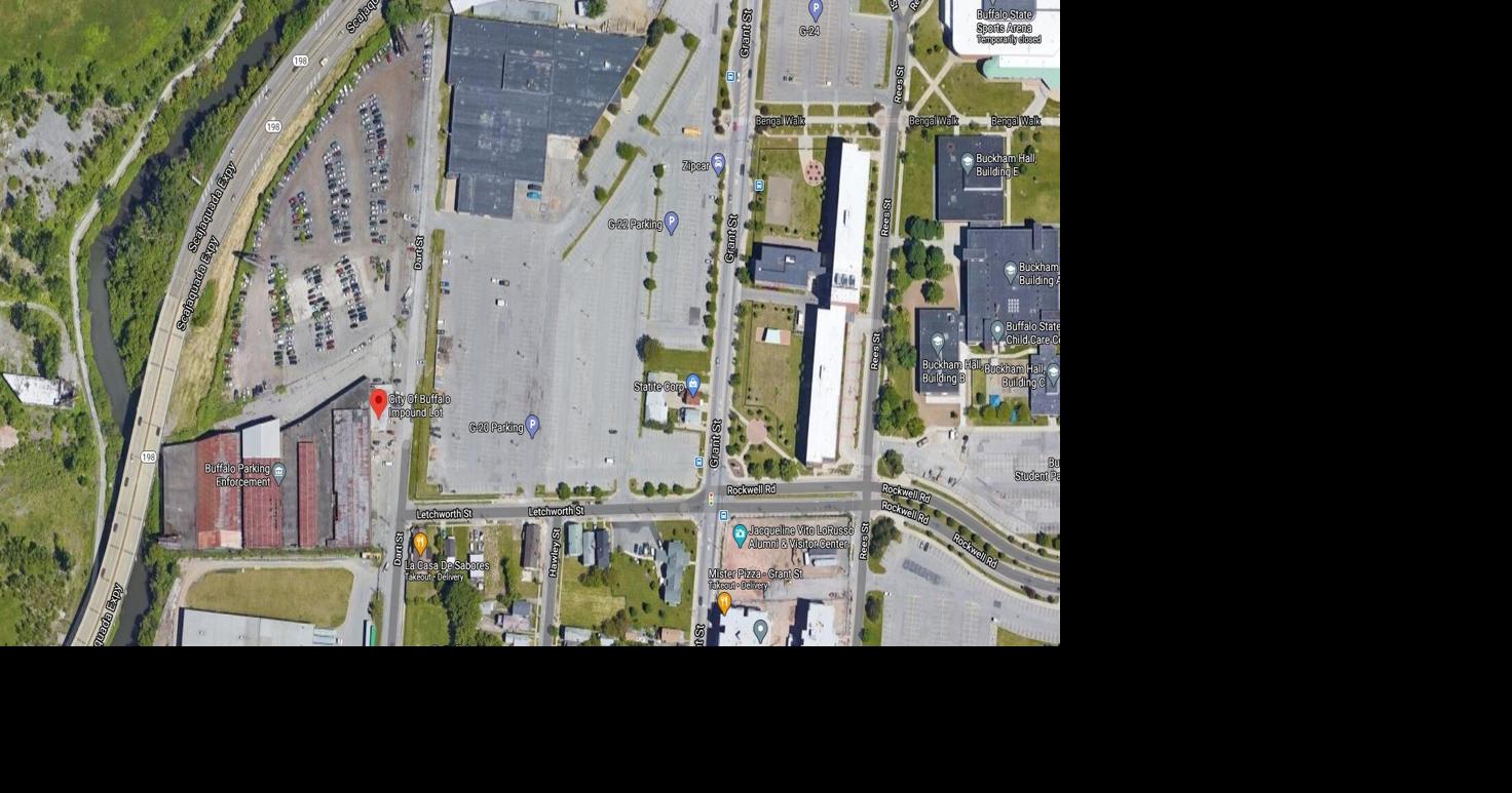 Buffalo impound lot satellite view
