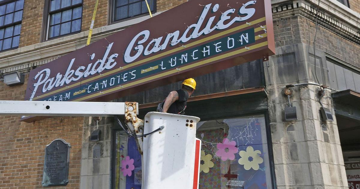 Parkside Candy signs, new and shiny, bring back the past