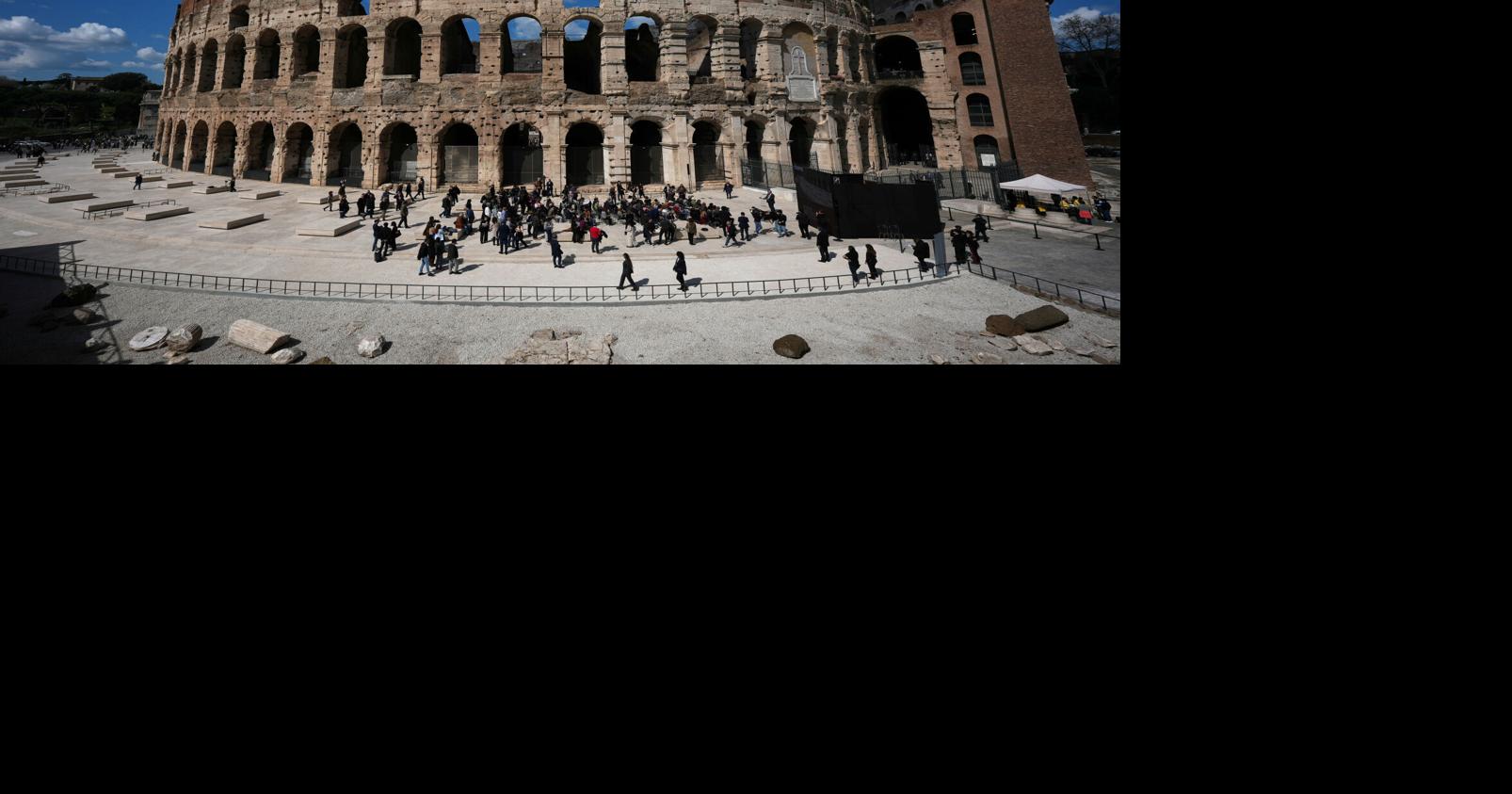 Rome's Colosseum gets a fresh look, recreating footprints of long-gone columns