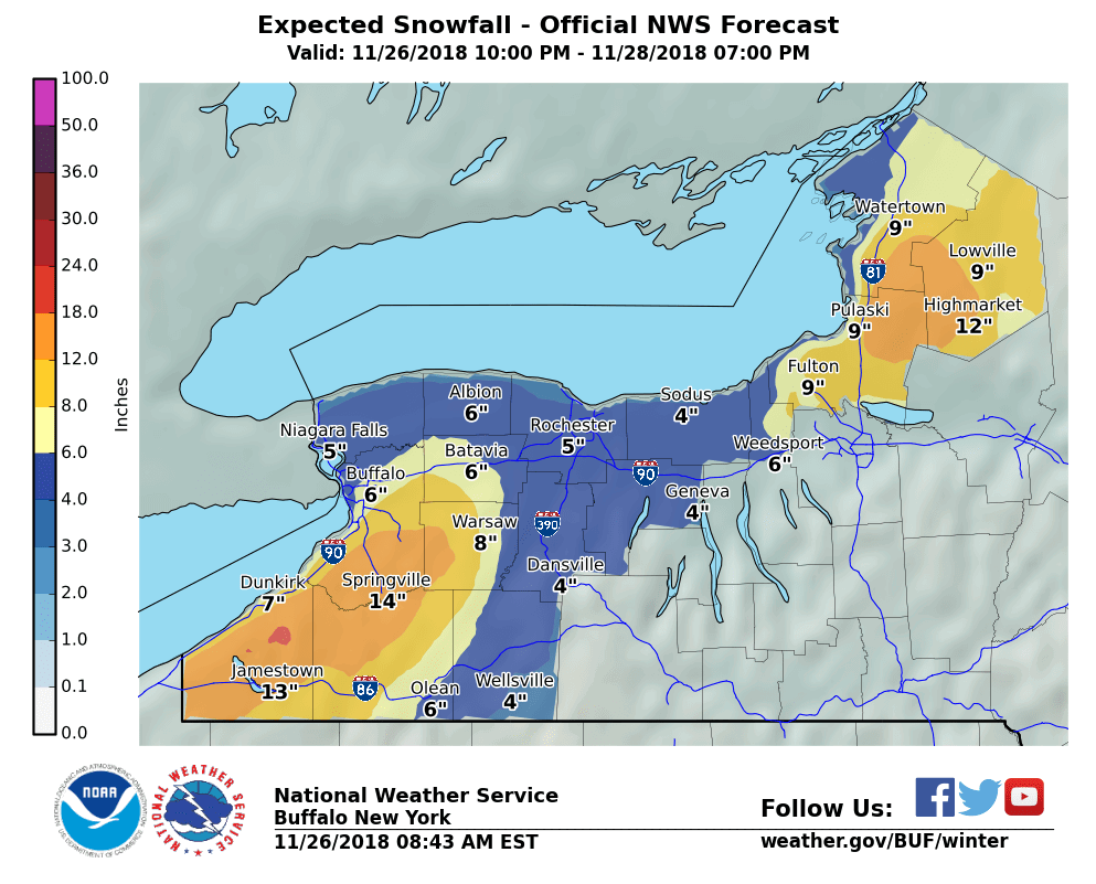 Heavy, wet snow forecast for WNY; winter weather advisory posted for ...