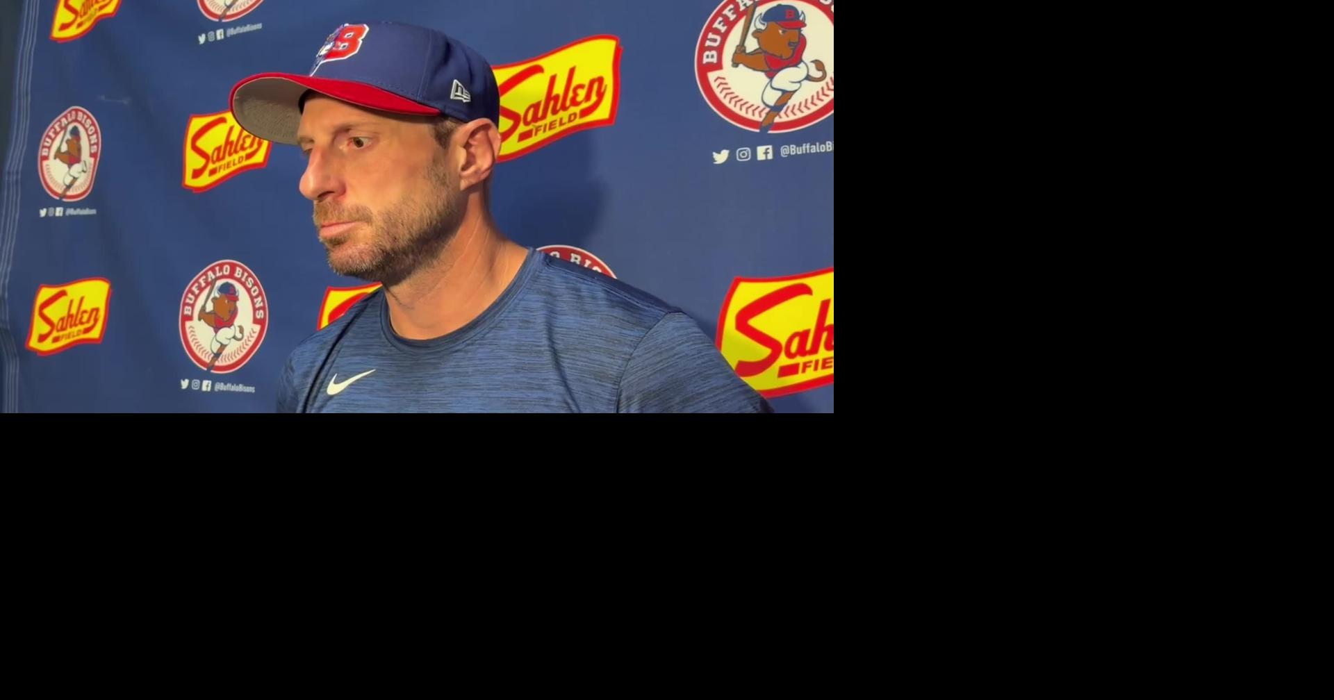 Blue Jays pitcher Max Scherzer on his Bisons rehab start and Justin Verlander
