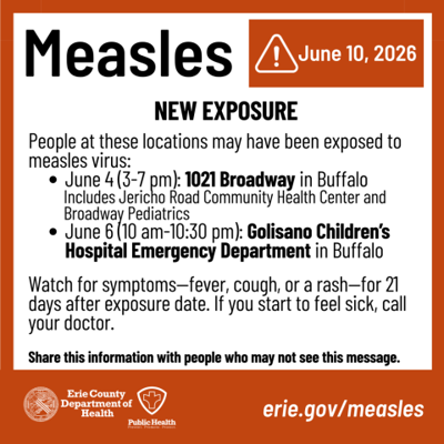 Erie County Department of Health confirms second local case of measles