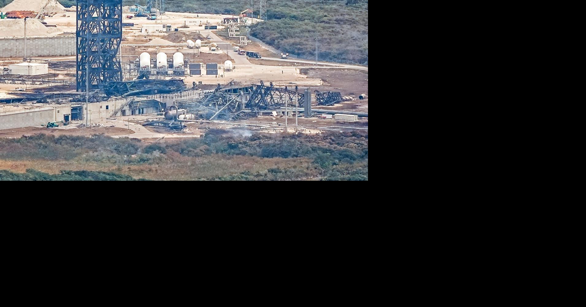 Aerials of damage to Blue Origin’s facilities at Launch Complex 36 on Cape Canaveral Space Force Station, FL May 29, 2026. The