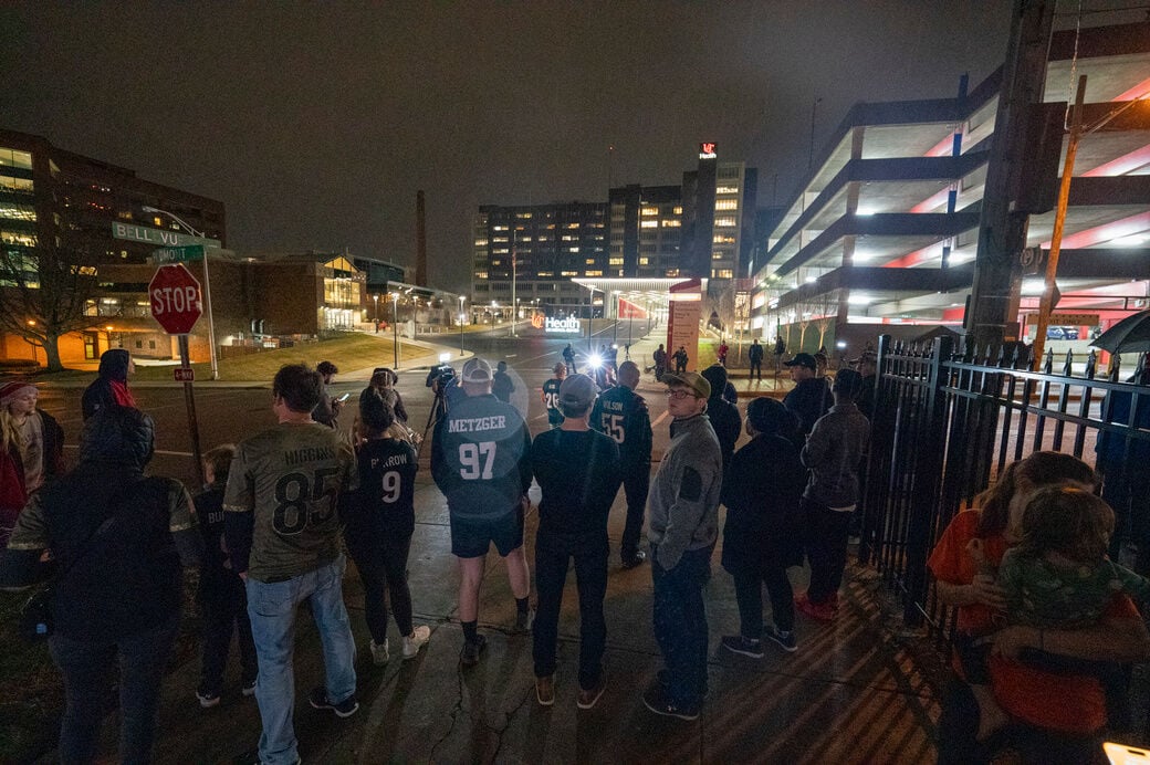 Photos: Fans gather outside Damar Hamlin's hospital, show support