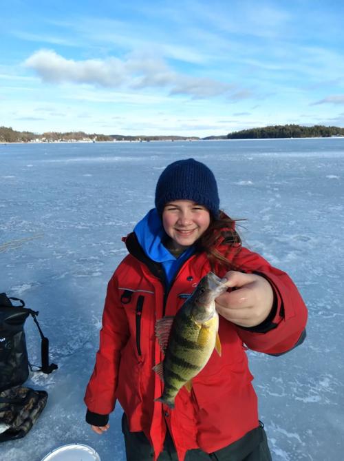 Emelia Thibault yellow perch Lake of the Isles