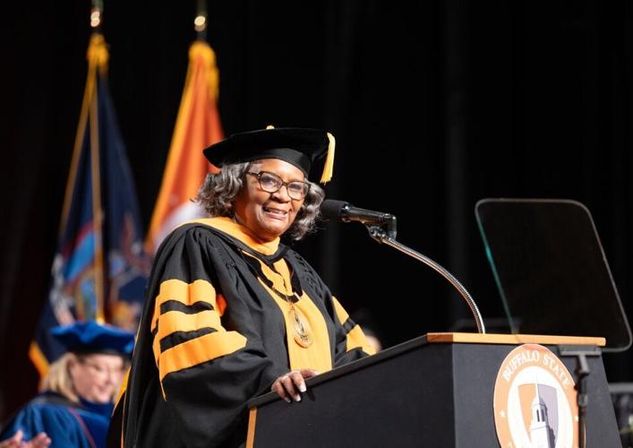 Through end of her term June 30, Bonita R. Durand, Ph.D., will be recognized as 10th president of Buffalo State