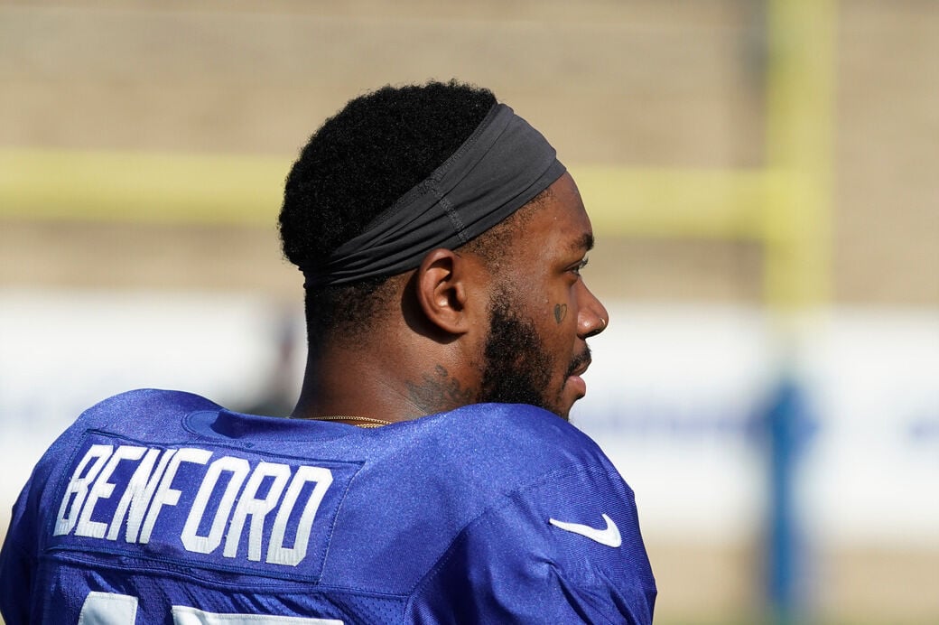 Buffalo Bills cornerback Christian Benford (47) drops back in