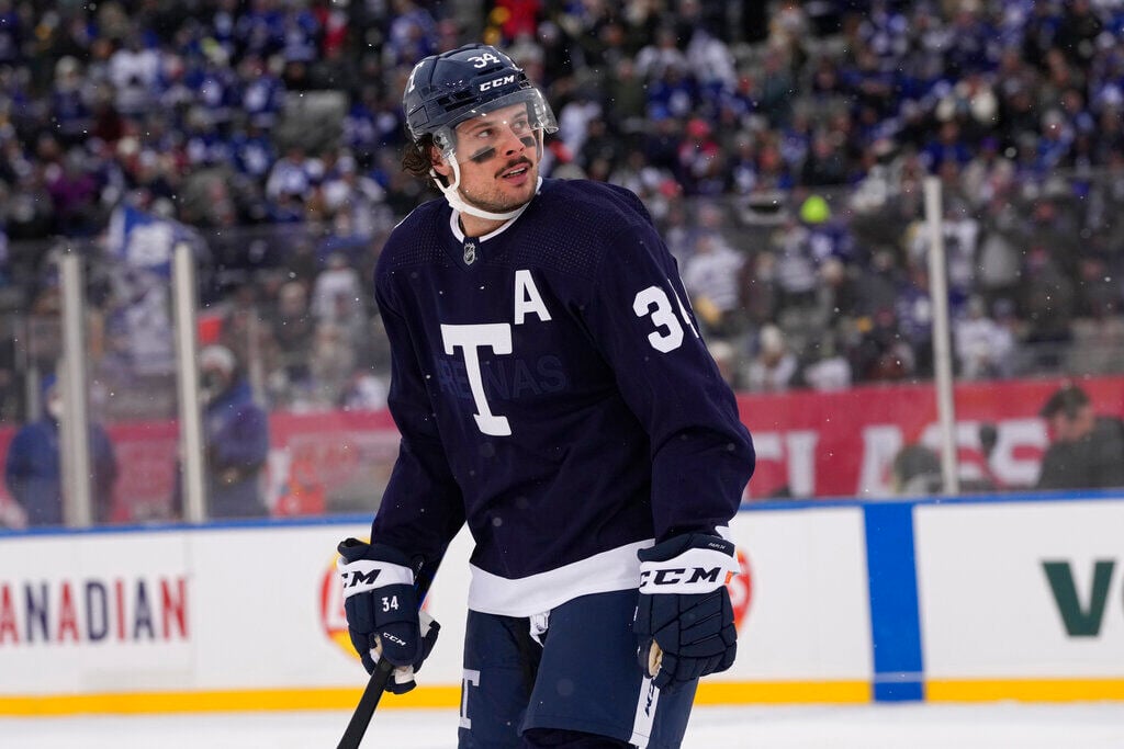 Auston Matthews Toronto Maple Leafs 2022 NHL Heritage Classic Game