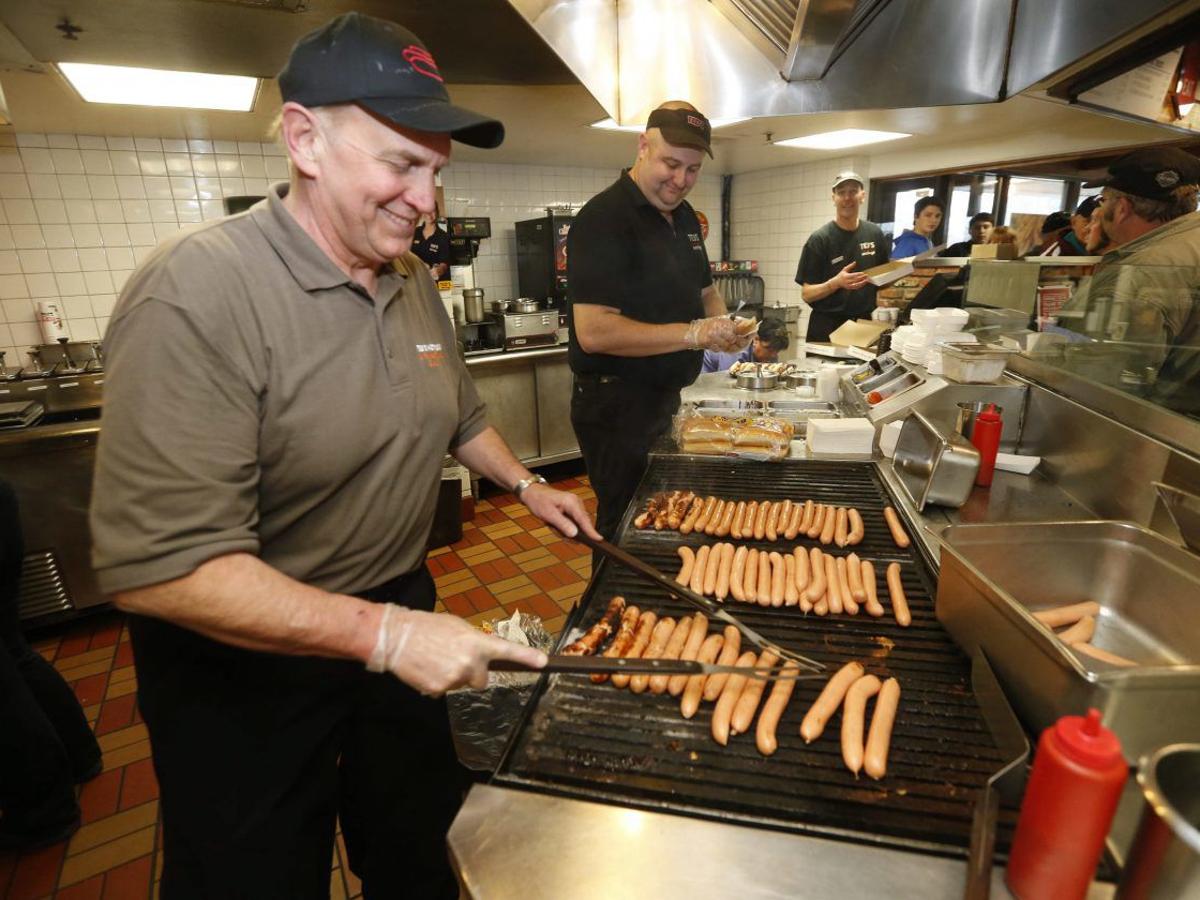 Cheap hot dogs at Ted's Wednesday