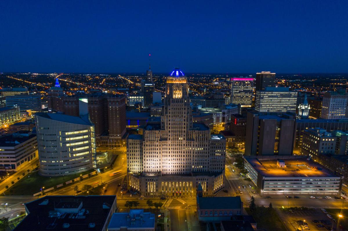 Buffalo S Skyline Gets More Colorful As Buildings Upgrade Lights Business Local Buffalonews Com Retro travel poster wall art, canvas prints, framed prints, wall peels. colorful as buildings upgrade lights