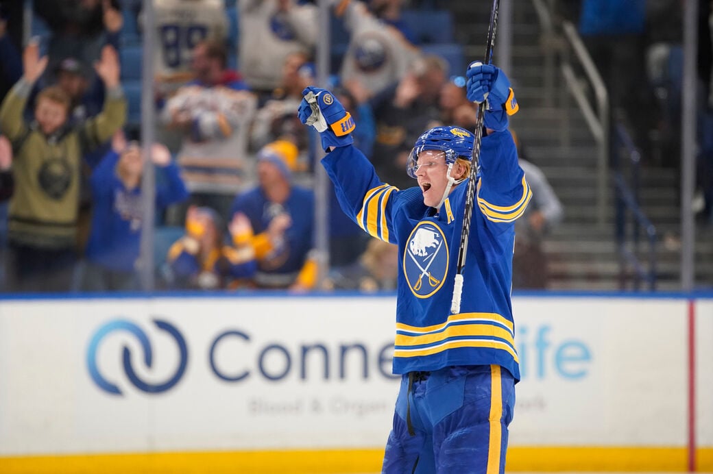 Rasmus dahlin buffalo sabres first man in nhl history to score in