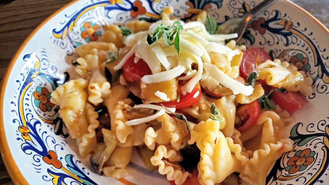 Campanelle with Eggplant, Fontina & Cherry Tomatoes | Food-and-cooking