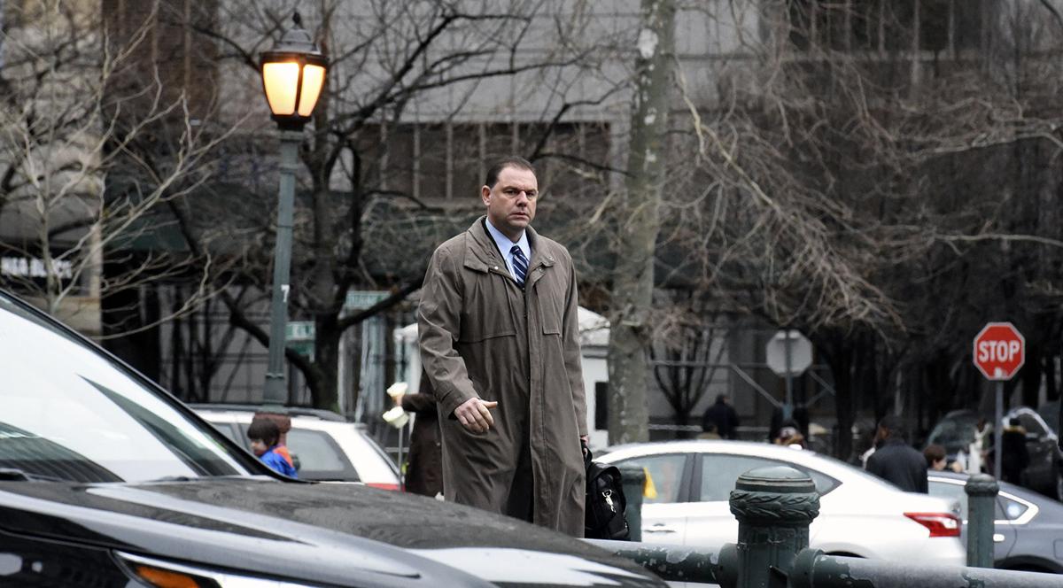 Joseph Percoco, a former top aide and close friend of New York Gov. Andrew Cuomo who is accused of taking more than $300,000 in bribes, outside court in New York.