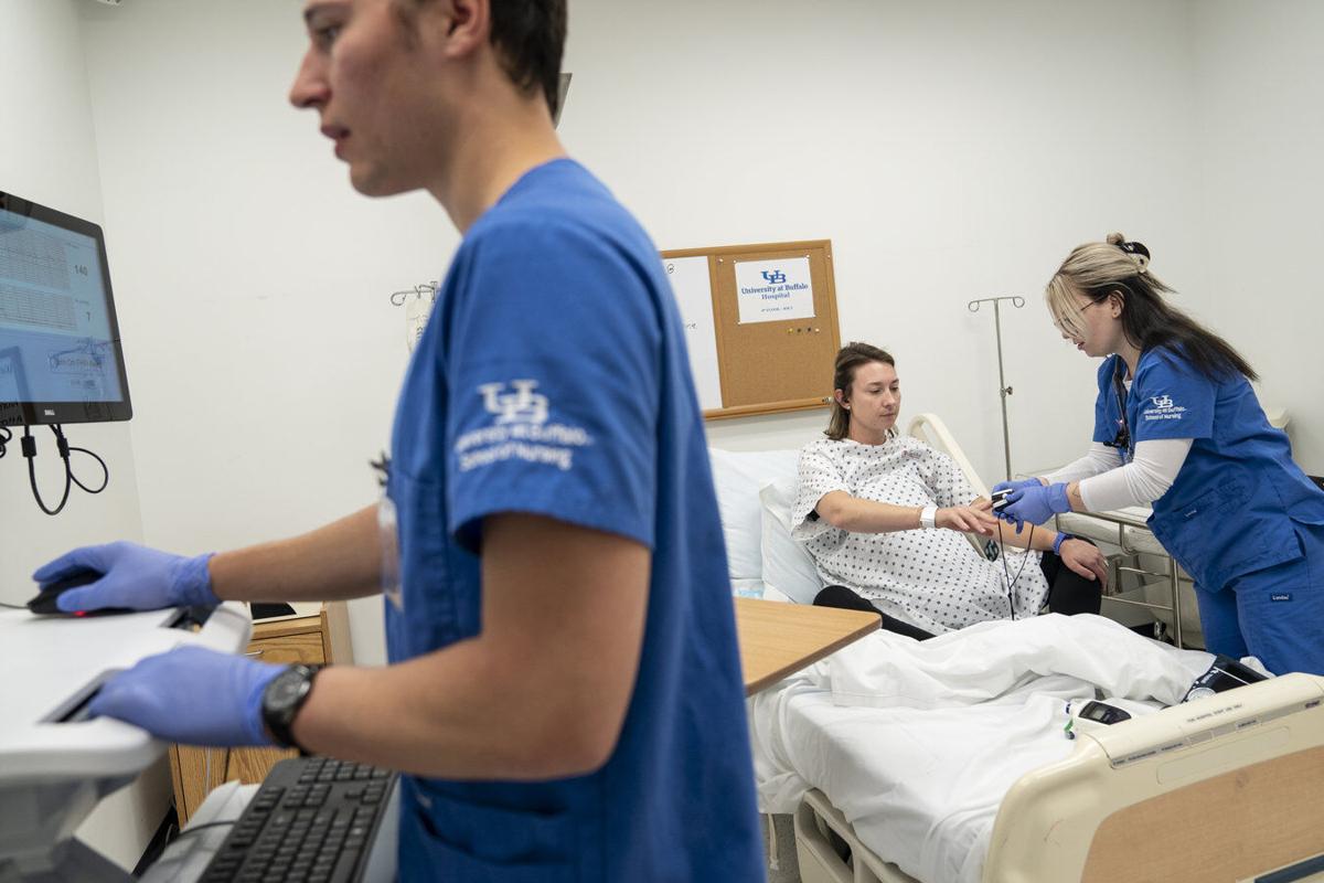 Birthing simulator helps nursing students get labor and delivery experience  During COVID