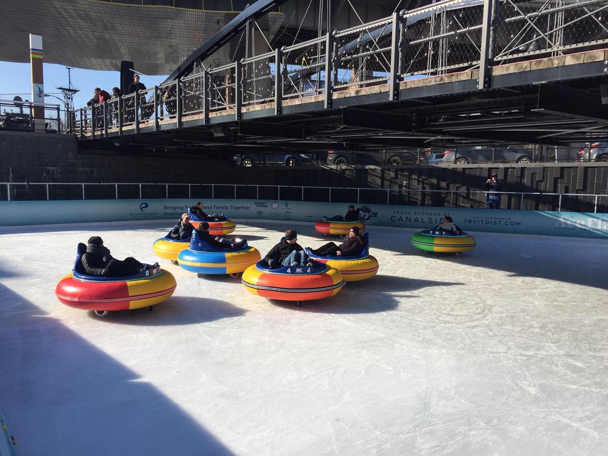 Bam! Ice bumper cars a big hit as Canalside ice rink opens for season
