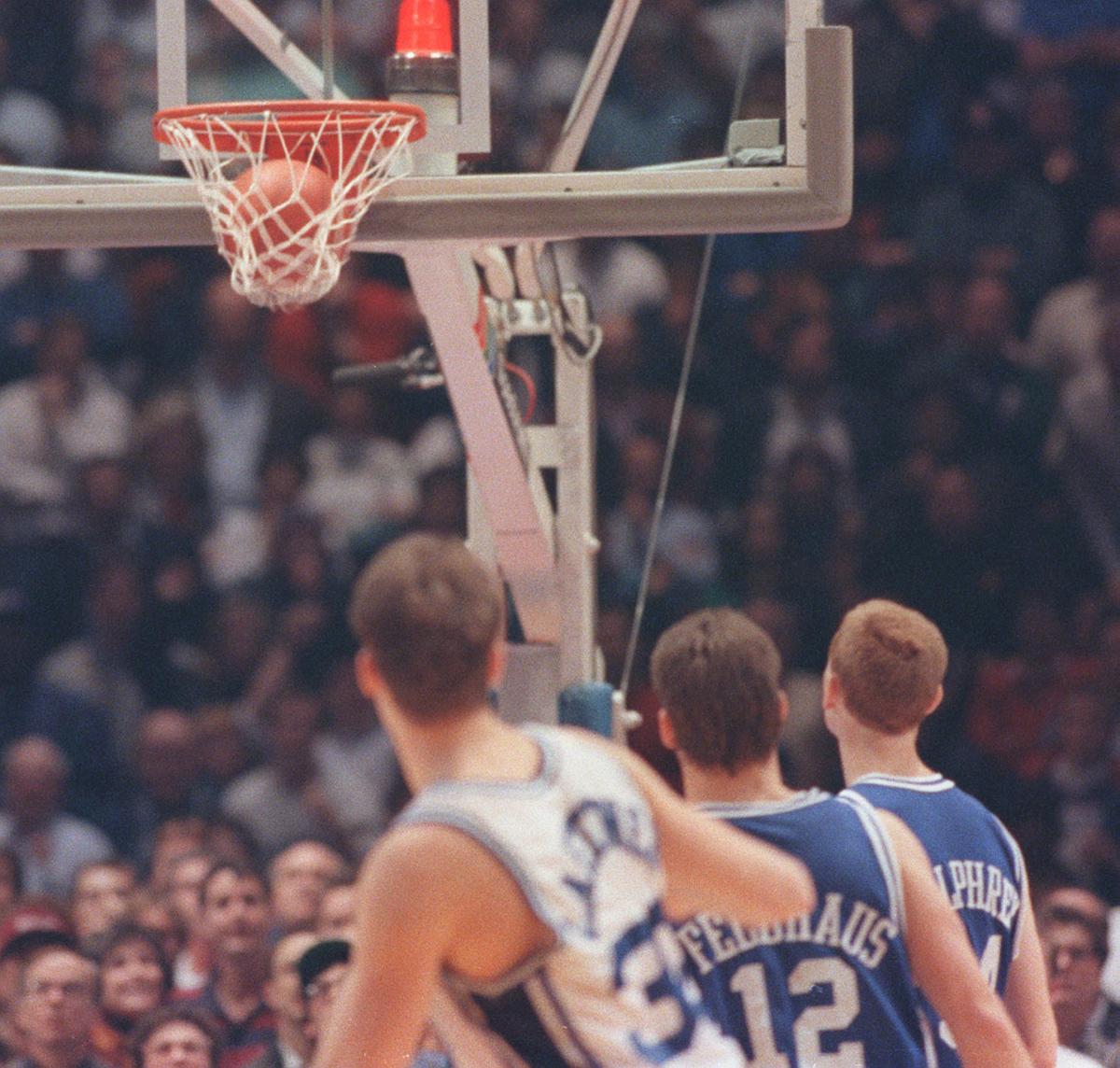 The shot 25 years ago, Christian Laettner hit the swish for the ages