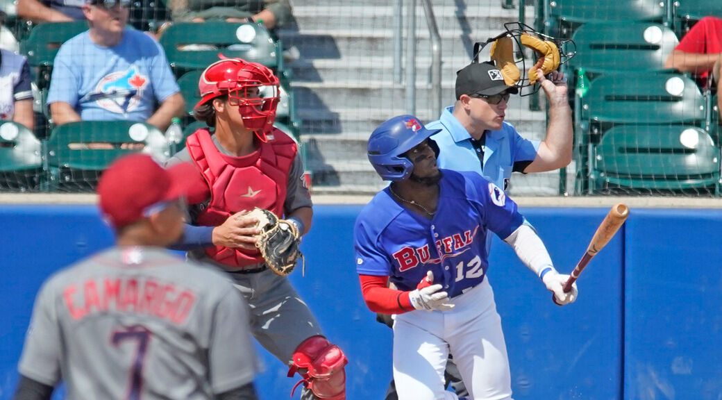 MLB prospect Gabriel Moreno hits ball so hard it gets stuck in wall